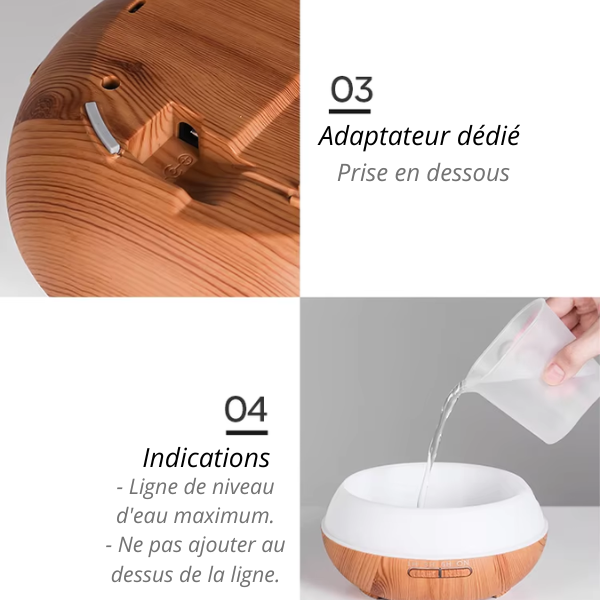 Diffuseur d'huile essentielle 500 ml – Sérénité et élégance